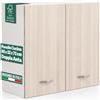 Shally Dogan Pensile da Cucina a Parete, Armadio Sospeso in Legno con Due Ante 1 Ripiano e 2 Scomparti, Armadietto da Muro Spazioso e Resistente, Dimensioni 80 x 32 x 72H cm (Olmo)