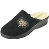 Cinzia Soft NG777 002 - Pantofole Aperte Dietro in Peluche Nero 38