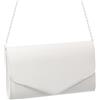 ibasenice Elegante Pochette da Donna Bianca Catena in Materiale Glitter, Borsa a Tracolla di Medie Dimensioni per Matrimonio e Serate Formali