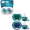 Philips Avent Ultra Air Pacifiers, Light Breathable Pacifiers for Babies Aged 6-18 Months, BPA Free, with Sterilizer Carry Case, 2 Pack, Model SCF085/31