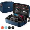 ZOZOVR Switch 2 Custodia per Nintendo Switch 2 (2025), Custodia Rigida Portatile con Protezione Totale da Viaggio, 20 Slot per Giochi, Borsa Grande Antipolvere per Switch 2 Accessori, Blu