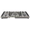 CCAUUB Piano cottura a gas, 5 fuochi, gas naturale, 86 x 51 cm, con piastra in acciaio inox