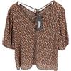 ONLY Top Blusa S/S Donna UK 14 Manica A Palloncino Collo A V Motivo
