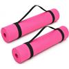 Generic Confezione da 2 tappetini da yoga da 3 mm, 173 x 61 cm, per esercizi, palestra, pilates, fitness, con cinghie per il trasporto, in schiuma di PVC leggero, arrotolabili, rosa, nero o colori misti