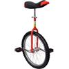 Ordellia Monociclo regolabile rosso 16 pollici con sgancio rapido, telaio in acciaio, sella ammortizzante, altezza seduta da 70 a 84 cm, per allenamento, tempo libero, equilibrio e coordinazione