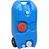 Ziaphsol Serbatoio dell'acqua da campeggio con ruote, 40 l, blu, in HDPE PP, serbatoio dell'acqua portatile con manico, beccucci e spazio per riporre oggetti, per roulotte, camper, viaggi, escursioni