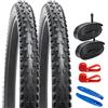 YUNSCM 2-PCS 27.5 pollici Montagna bicicletta pneumatici 27.5x2.10/54-584 and 27.5 pollici bicicletta camera d'aria Schrader Valve with Compatible with 27.5x2.0/2.1/2.125 (Y-771)