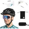 ATTABO Stilb Occhiali da sole sportivi fotocromatici per ciclisti, filtro UV, montatura TR90, naselli regolabili e stanghette (nero)