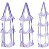 Aprilsunnyzone Borsa portaoggetti per palloni da appendere per pallacanestro, calcio, calcio e fasce elastiche per montaggio a parete per attrezzature sportive (viola, 4 strati)