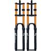 NIKANXIA Forcella a Sospensione pneumatica MTB Downhill a Doppia Corona 26/27,5/29 Corsa 180 mm Tubo Dritto 1-1/8 Perno Passante 15x100/110 mm