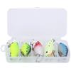 Gucagle Set di esche da pesca Kit di esche artificiali colorate per pesci piccoli grassi con occhi 3D per pesca in acqua salata d'acqua dolce ABS metallo acciaio 6 cm 5 pezzi