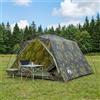 Ziaphsol Tenda a tunnel mimetica per 4 persone, tenda da campeggio per escursioni e trekking, tenda impermeabile per esterni con ventilazione, leggera 3,9 kg, 244 x 213 x 135 cm, 5,19 m², tenda