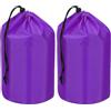 PATIKIL Sacco per Riporre, 2 Pezzi 20 x 40 cm Impermeabile Sacco da Esterno per Riporre Portatile con Cordino E Flap Polvere Leggero Sacco A Pelo per Campeggio Escursionismo Viaggio, Viola
