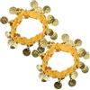 Angoily Bracciale Cavigliera per Danza Ventre con Monete in Acciaio Inossidabile e Cotone, Comodo da Indossare, Resistente, per Performance di Danza e Pratica
