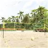QUAHEAS Rete da pallavolo, 823 x 244 cm, in tessuto PE con telaio in acciaio, rete sportiva senza nodi, per tempo libero, allenamento e competizione in giardino, parco, spiaggia, interni ed esterni