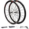QHYRZE Ruote For Bici Da Corsa 700c Sgancio Rapido Bicicletta Ruote Freno V/C Cerchio In Lega A Doppia Parete 40mm Fibra Di Carbonio Mozzo Cassetta 8-11 Velocità
