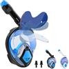 Luziyun Maschera Snorkeling Maschera Subacquea Adulti Maschera Subacquea Integrale Facciale Snorkeling Vista Panoramica a 180°, Supporto Per Fotocamera Rimovibile, Design Per Occhiali da Sole Pieghevoli (S/M)