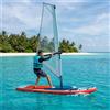 Ziaphsol HYDROS - Tavola da SUP gonfiabile con vela, 330 x 76 x 15 cm, in PVC, per 1 adulto, pagaia, pinne, pompa, borsa, per esterni, lago, mare, fiume, in colore turchese