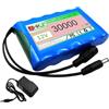 JHKJ Batteria al Litio Ricaricabile da 12 V 30000 mAh, Pacco batterie al Litio da 12 Volt con Caricabatterie per Strisce Luminose, Fotocamere allo Xeno, LED