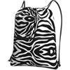 YYHHAOFA Zainetto con stampa zebrata con coulisse e cerniera, leggero, impermeabile, con tasca, per viaggi, sport, yoga