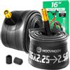 MoovMoov Camera d'Aria 16 pollici - Per Pneumatici 16x2.25, 16x2.40 e 16x2.50 con ETRTO da 57-305 a 62-305 - Confezione da 2 - Per Bici