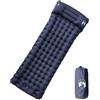 Ordellia Materassino autogonfiante con cuscino, blu, nylon 40D, rivestimento TPU, 200 x 75 x 10,5 cm, pompa a pedale, portatile, per campeggio, escursionismo, trekking e tenda, isolato, compatto