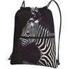 YYHHAOFA Zainetto con stampa zebrata con coulisse e cerniera, leggero, impermeabile, con tasca, per viaggi, sport, yoga