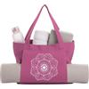 zeroupshop Borsa per tappetino da yoga in tela per tappetino da yoga con cerniera per tappetini da 6 mm, con tracolla regolabile e tasca per telefono (rosso rosa)