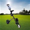 IVhomeshop Carrello da golf pieghevole, carrello da golf a 3 ruote, leggero, con portabicchieri, per mazze da golf e sacca da golf, ad alta capacità di carico