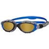 Zoggs Predator Flex Polarized Ultra Small, Occhialini da Nuoto Unisex-Adulto, Nero/Blu/Rame Polarizzato, Smaller Profile Fit