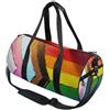 GuoChe Borsone sportivo rotondo leggero con tasca interna borsa da palestra per uomo donna borsone per viaggi sport progresso bandiera arcobaleno bandiera