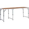 Ziaphsol Tavolo da campeggio pieghevole in alluminio, pieghevole e portatile con maniglia, 180 x 60 cm, regolabile in altezza 55 62 70 cm, stabile per cucina, balcone, festival, picnic, roulotte e