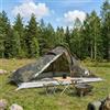 Ziaphsol Tenda da trekking mimetica per 4 persone, in poliestere 185T impermeabile con rivestimento in PU, leggera tenda a cupola con ventilazione, dimensioni della confezione 69 x 28 cm, zaino per