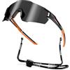 HENMI Polarizzati Occhiali da Ciclismo Uomo Donna Occhiali Sportivi UV400 Protezione TR90 Telaio Occhiali da Ciclismo per MTB Bici Strada Bicicletta Sci Corsa Baseball Alpinismo Pesca