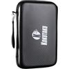 Drawup Custodia rigida per racchetta da ping pong, in EVA, per ping pong e palline, custodia portatile con manico, nera, 29 x 19,5 cm