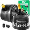 MoovMoov Camera d'aria 16 pollici - per pneumatici 16 x 1.25, 16 x 1 1/4, 16 x 1 1/3, 16 x 1.35, 16 x 1 3/8, 16 x 1.40, 16 x 1 1/2, 16 x 1.50, 16 x 1 5/8. con ETRTO da 32 a 305 a 44 - 340 - Set di 2