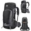 Helilyco Zaino da trekking da 65 litri con copertura antipioggia, zaino in nylon impermeabile per campeggio, trekking, viaggi, zaino in rete traspirante, arancione