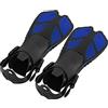 AOWINHIT Pinne da Nuoto Regolabili per Immersioni e Snorkeling TPR Pinne Lunghe con Tacco Aperto Blu Morbide e Confortevoli 1 Paio (MD)