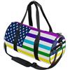 GuoChe Borsone sportivo rotondo leggero con tasca interna borsa da palestra per uomo donna borsone per viaggi sport bandiera degli Stati Uniti greco arcobaleno pace
