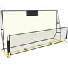 AHSSBSA Rete di rimbalzo da calcio, 210 x 120 x 85 cm, rete da allenamento per calcio, rete alta e bassa, punte a forma di U, 2 reti, facile da montare, rete spessa per allenamento di tiro