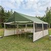 Ziaphsol Tenda Familiare Verde in Poliestere e Acciaio 450x400x265cm Impermeabile Traspirante con Ventilazione Zanzariera Cabina Letto Tenda per Campeggio ed Esterni 11.5kg