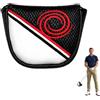 ZXBBTZ Copertura per putter con ricamo a cerchio, chiusura magnetica di alta qualità, semicircolare, protettiva, in pelle PU, universale, per putter Odyssey