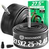 MoovMoov Camera d'Aria 27,5 pollici - Per Pneumatici 27.5x2.25, 27.5x2.30, 27.5x2.35, 27.5x2.40, 27.5x2.45 e 27.5x2.50 - ETRTO da 57-584 a 66-584 - Valvola Presta - Confezione da 2 - Per Bici
