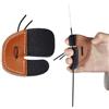 Tufgo Linguetta per dito destro per arco ricurvo - Protezione per dita in pelle con cuscinetto antiscivolo per allenamento Longbow 7,5 x 7 cm