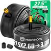 MoovMoov Camera d'Aria 27,5 pollici - Per Pneumatici 27.5x2.60, 27.5x2.75, 27.5x2.80, 27.5x2.90 e 27.5x3.00 con ETRTO da 65-584 a 76-584 - Confezione da 2 - Per Bici