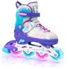 Nattork Pattini in linea per bambini e bambine, 4 misure regolabili, per bambine dai 3 ai 12 anni, con ruote luminose e protezione di sicurezza, fantastico regalo di compleanno per sport al chiuso e