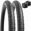 YunSCM 2Pcs Pieghevole 24 pollici pneumatici 24x2.60 ETRTO 66-507 Camera d'aria AV32mm compatibile Bicicletta 24x2.50 24x2.60 24x2.80 Copertoni e Camera d'aria