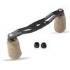 Risveglio Manico leggero in fibra di carbonio per mulinello da pesca, 11,9 cm, manopola in sughero per bobine di ricambio per baitcasting e pesca a traina, foro 8 x 5 mm, nero
