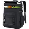 Helilyco Grande zaino termico da 30 l, per campeggio, picnic, escursioni, con funzione Ice Box e struttura in tessuto Oxford per mantenere le bevande fredde all'ombra grigia (nero)