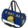 GuoChe Borsone sportivo rotondo leggero con tasca interna borsa da palestra per uomo donna borsone per viaggi sport bandiera dello stato del Montana